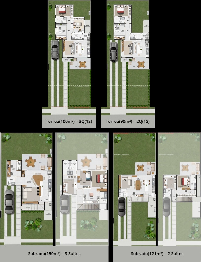 Plantas das casas do Jardins Berlim